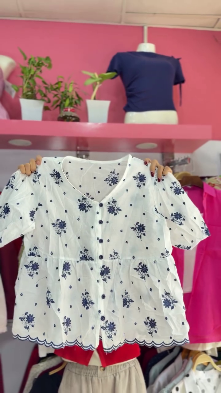 β¨ Blossom Breeze Embroidered Peplum Top β¨π€πΈ