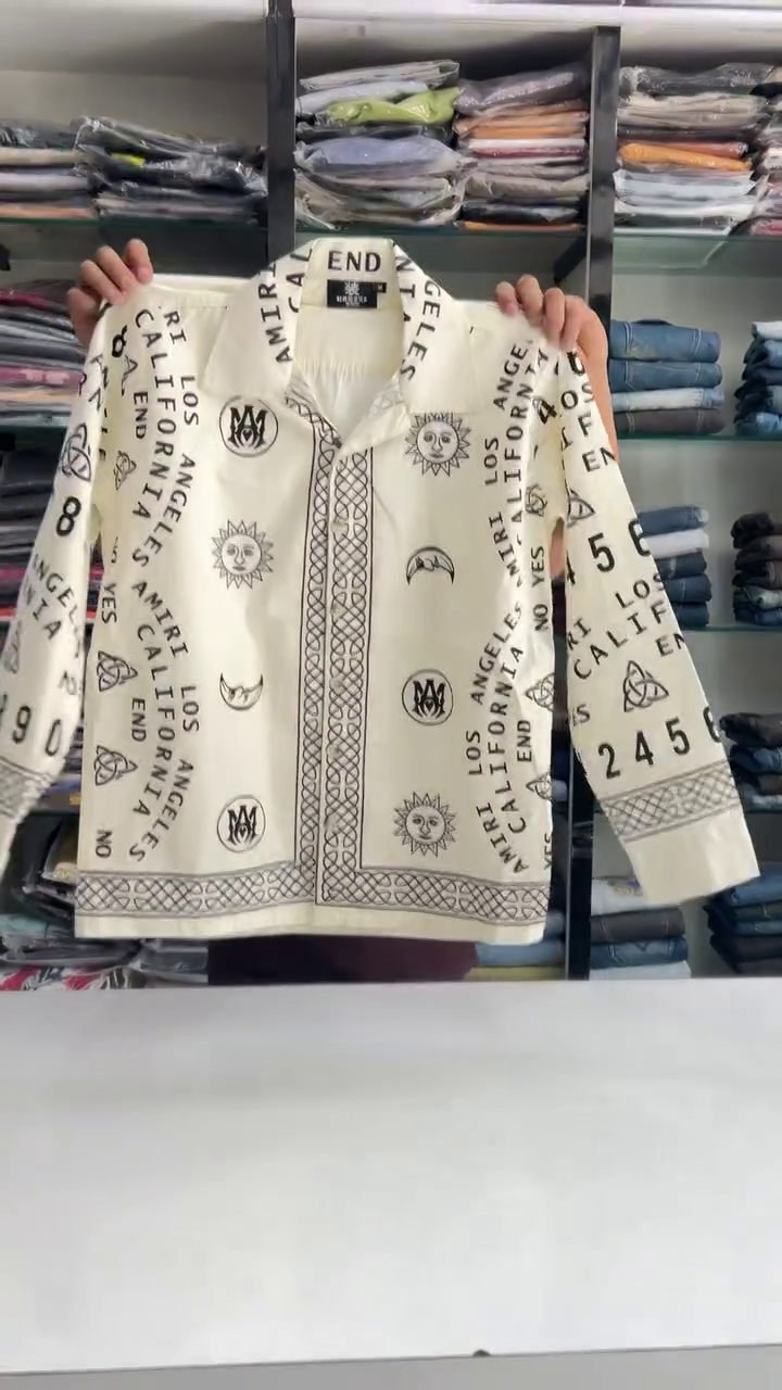 Premium Ivory Graphic Print Long Sleeve Statement Fashion Shirt with Artistic Monochrome Design 🤍🖤✨🌟