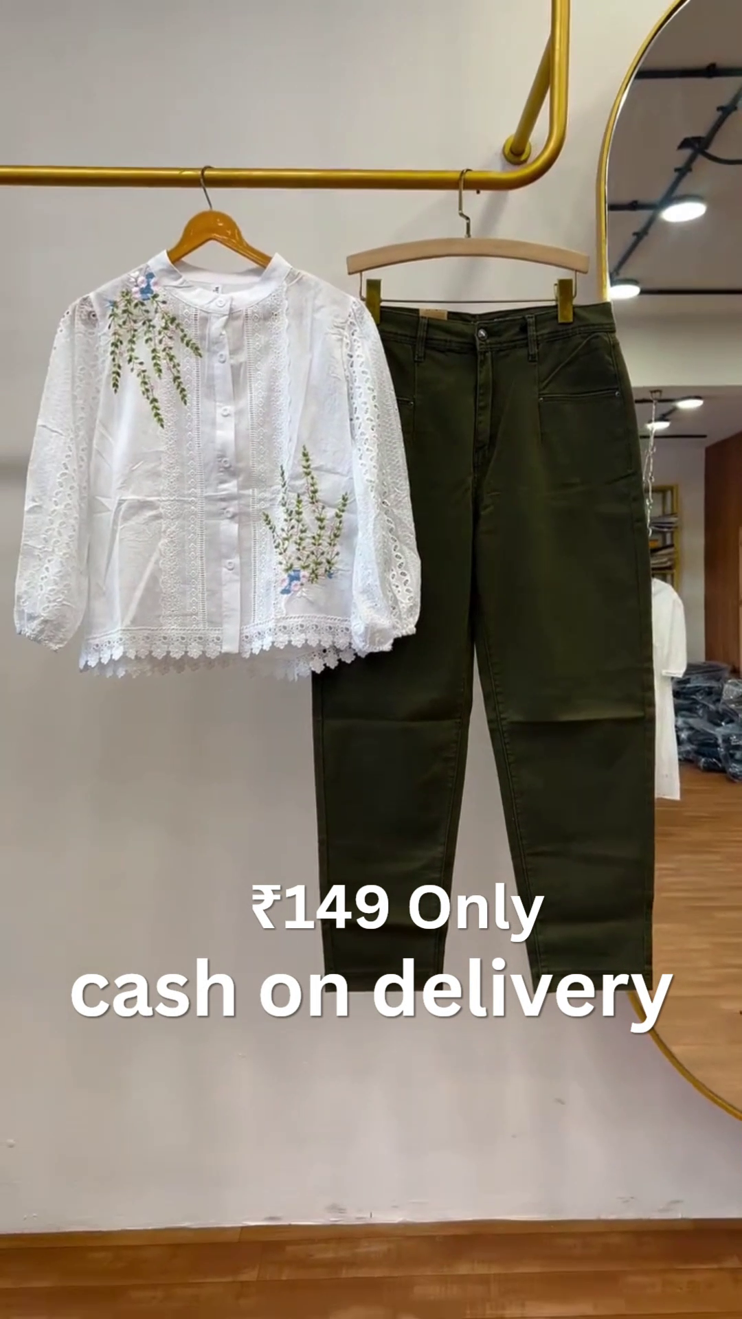 🤍 Elegant Floral Lace Shirt & Premium Trouser Combo 🌿✨ | Chic Everyday Fashion Collection 👖💫