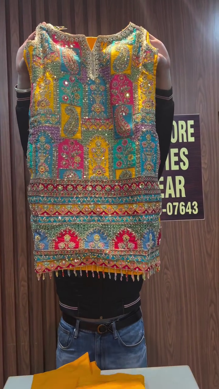 Luxury Multicolor Embroidered Kurti